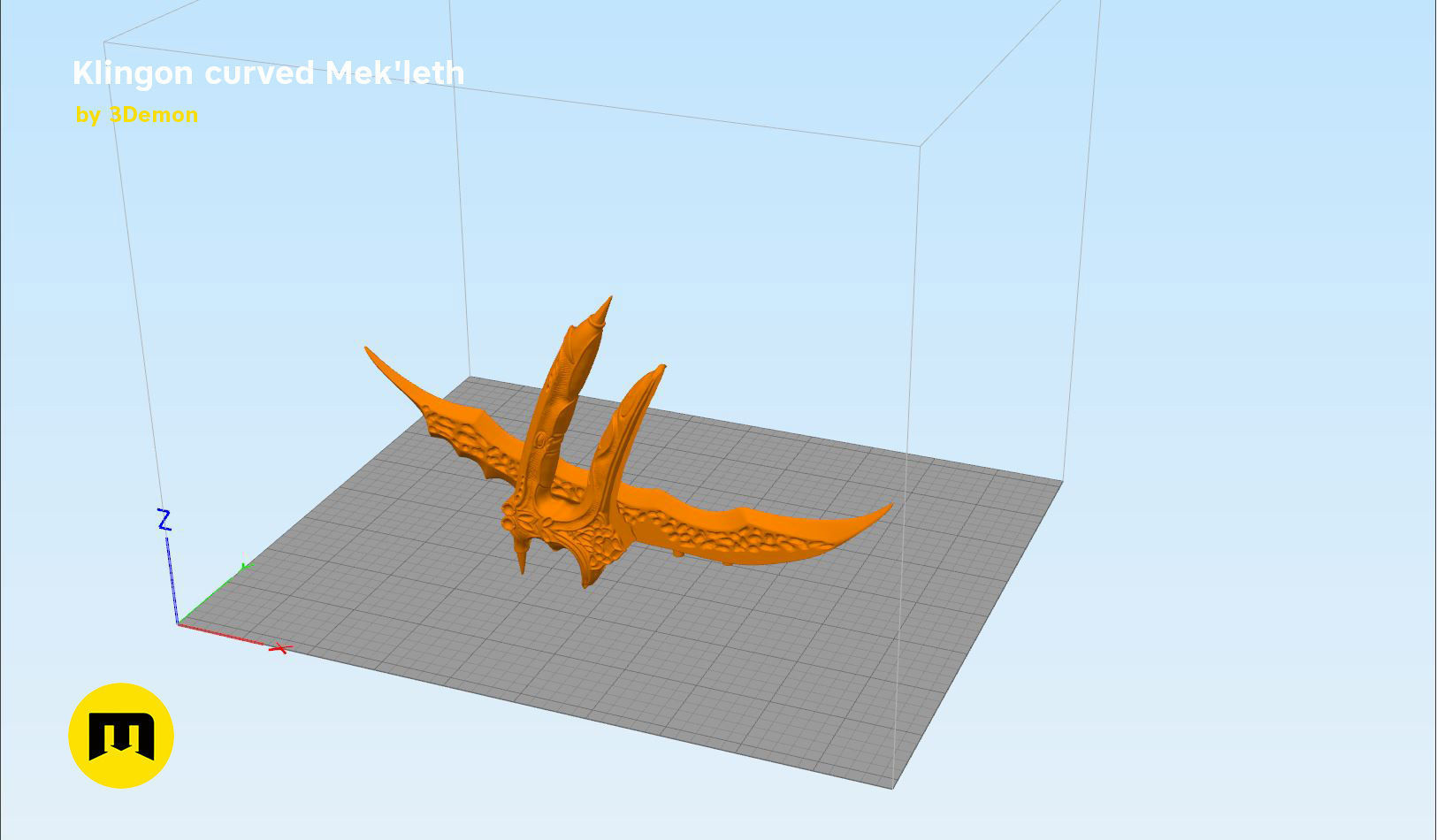 Klingon curved Mekleth - Star Trek  3D print model_9