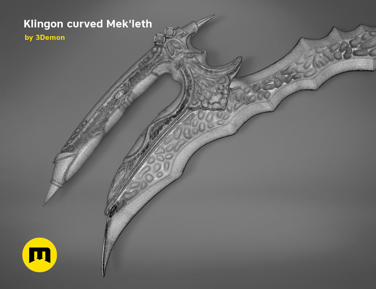 Klingon curved Mekleth - Star Trek  3D print model_7