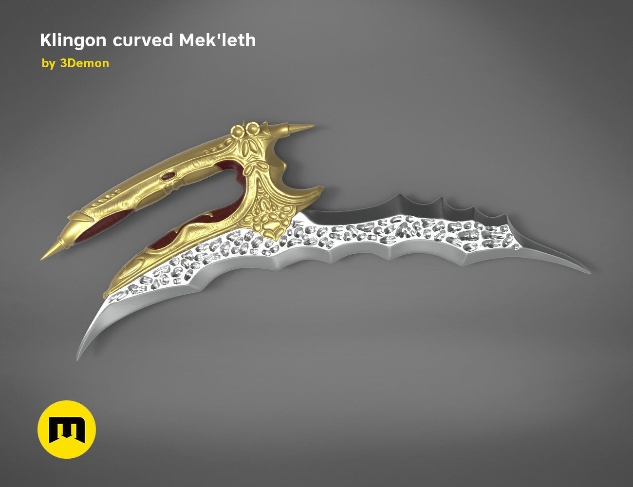 Klingon curved Mekleth - Star Trek  3D print model_5