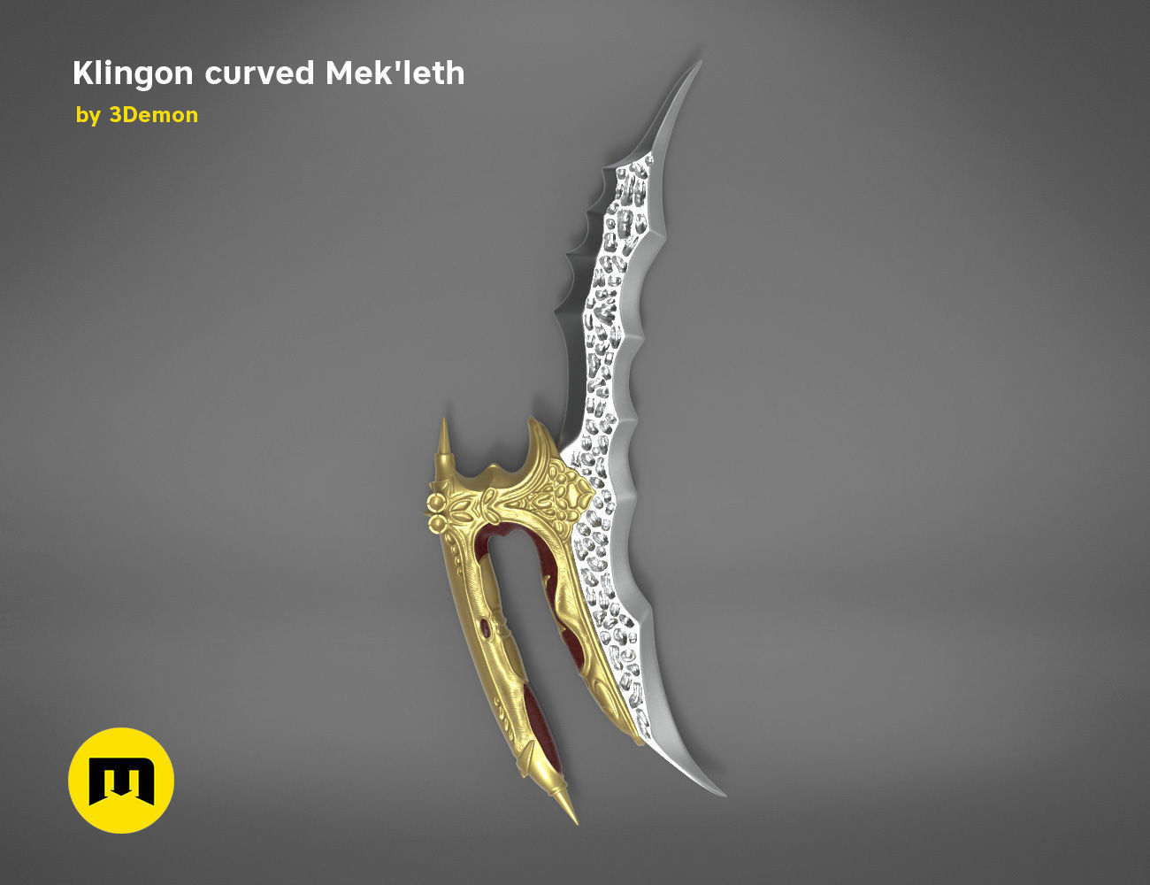 Klingon curved Mekleth - Star Trek  3D print model_3