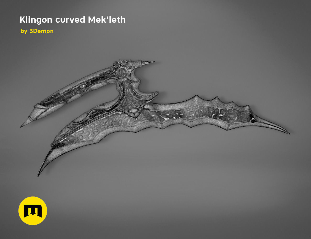 Klingon curved Mekleth - Star Trek  3D print model_6