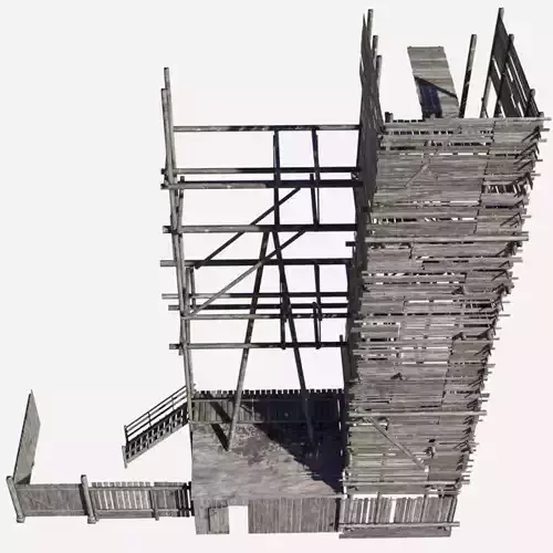 wodden scaffold Low-poly 3D model