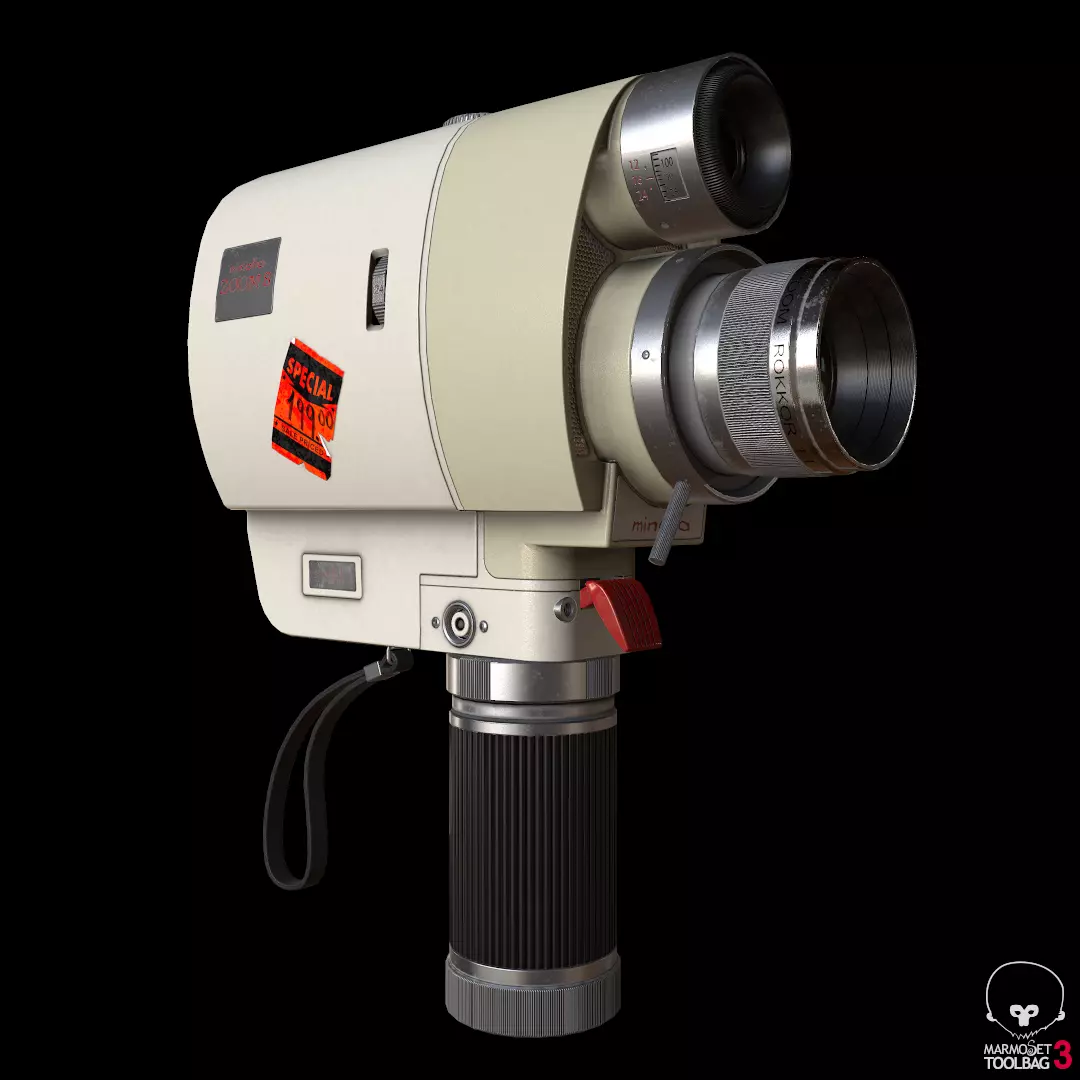 Vintage Minolta 8mm camcorder Lowpoly  Low-poly 3D model_0