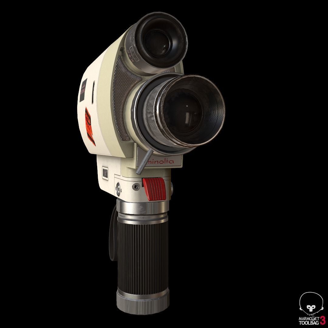 Vintage Minolta 8mm camcorder Lowpoly  Low-poly 3D model_10