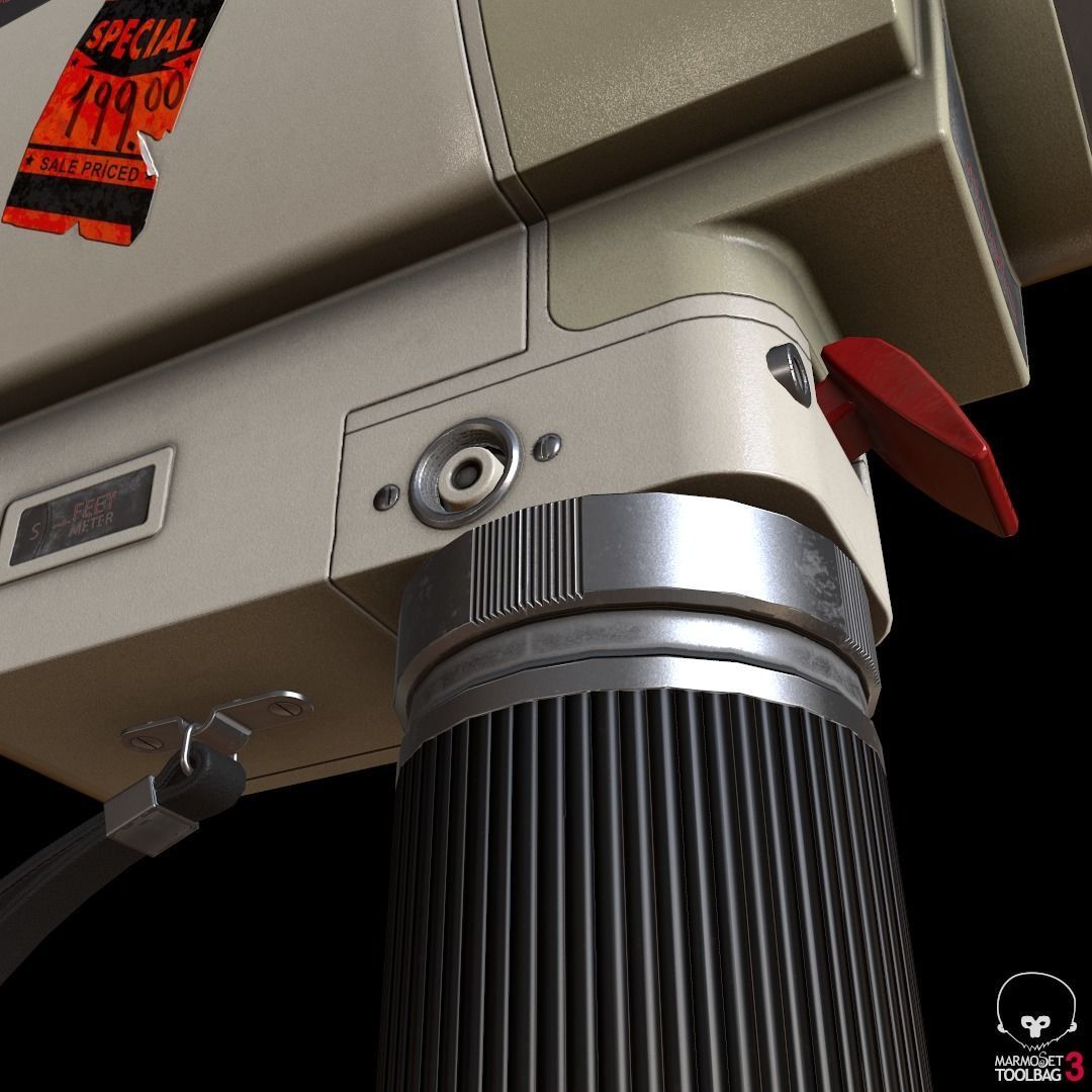 Vintage Minolta 8mm camcorder Lowpoly  Low-poly 3D model_8