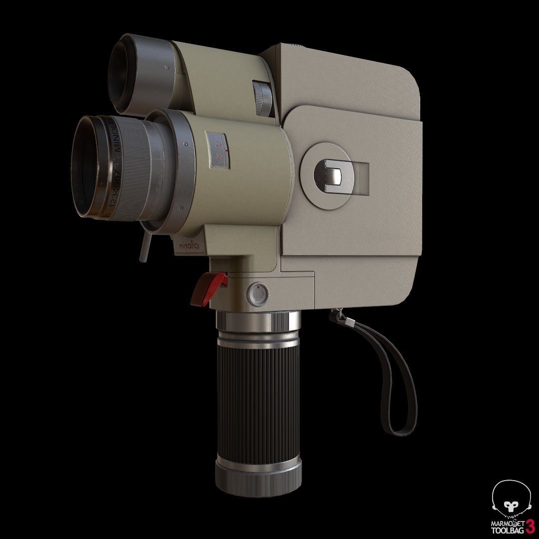 Vintage Minolta 8mm camcorder Lowpoly  Low-poly 3D model_5
