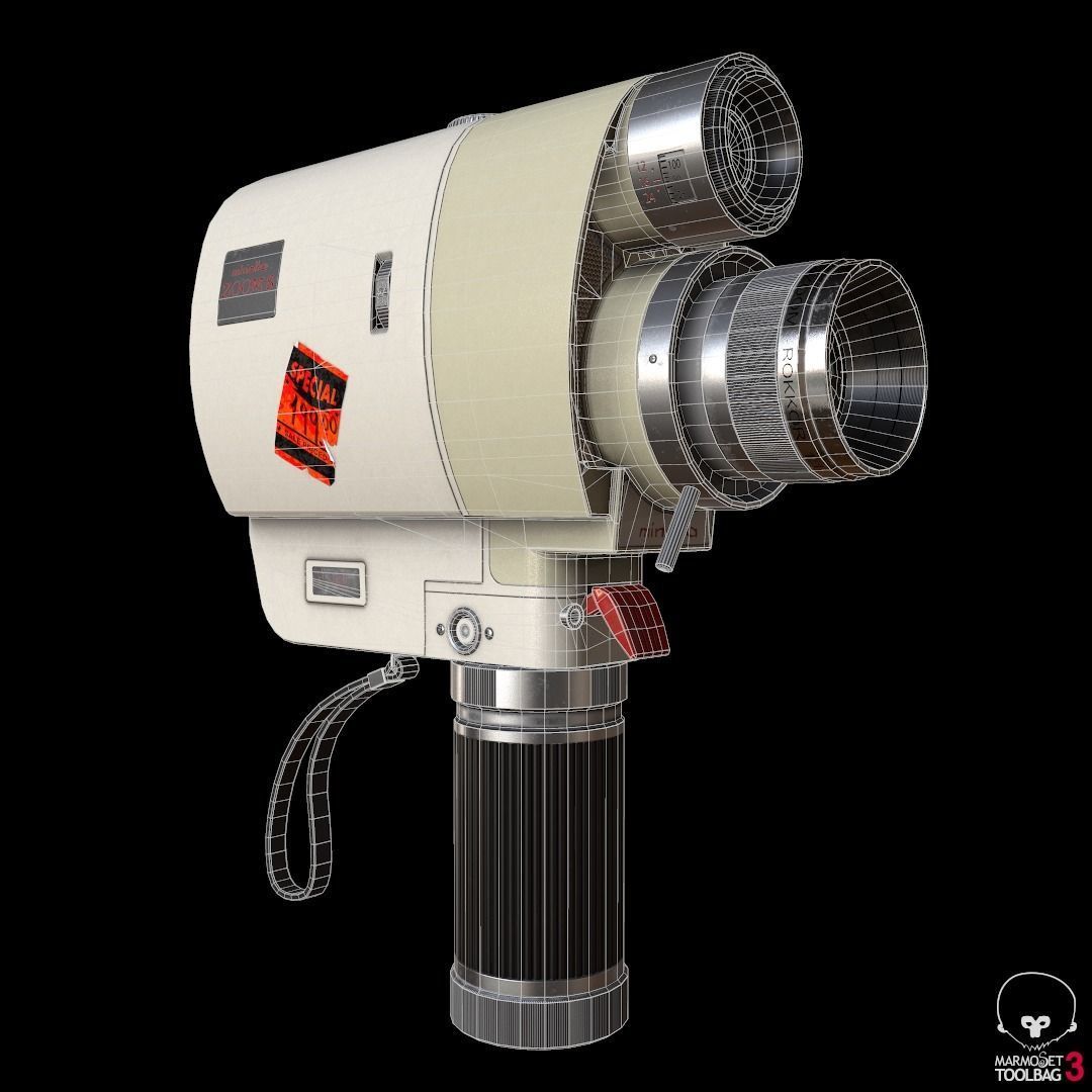 Vintage Minolta 8mm camcorder Lowpoly  Low-poly 3D model_2