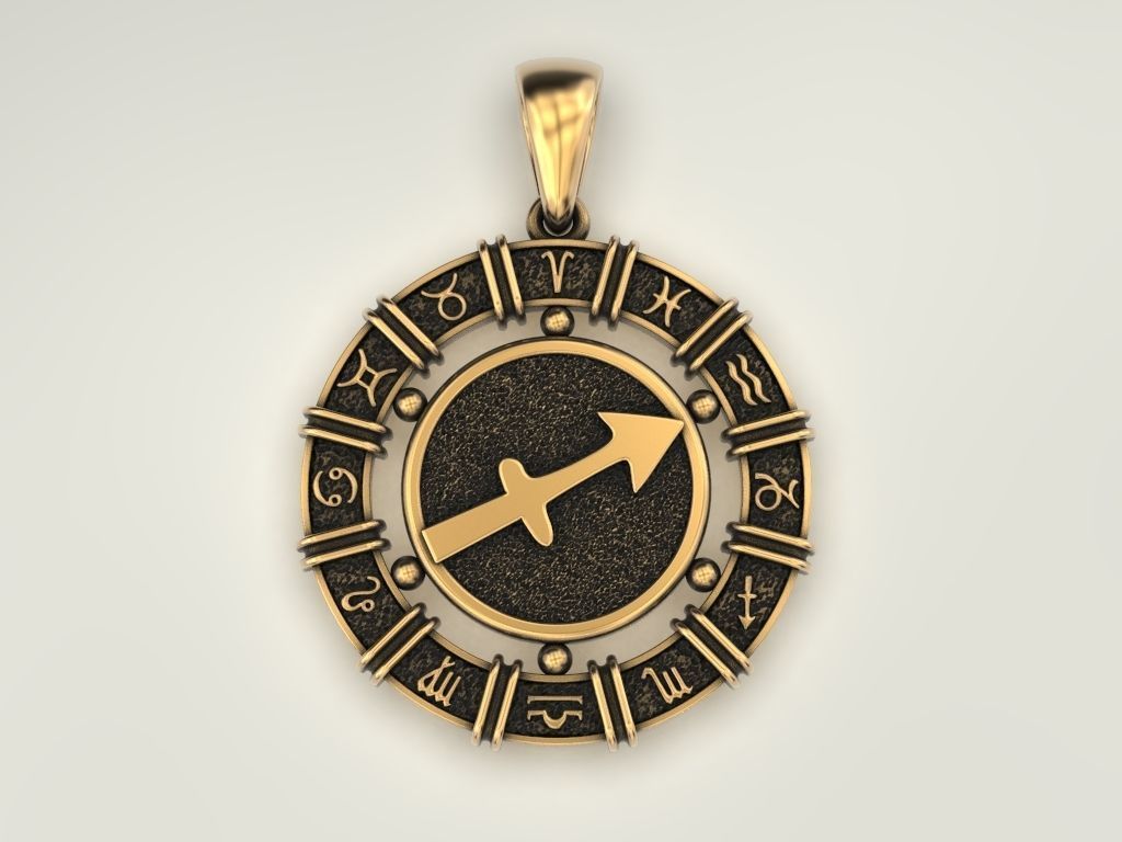 12 Zodiac Signs Horoscope Charm Pendant 2 3D print model_4