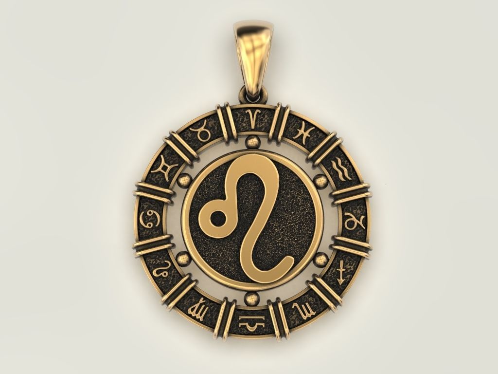 12 Zodiac Signs Horoscope Charm Pendant 2 3D print model_8