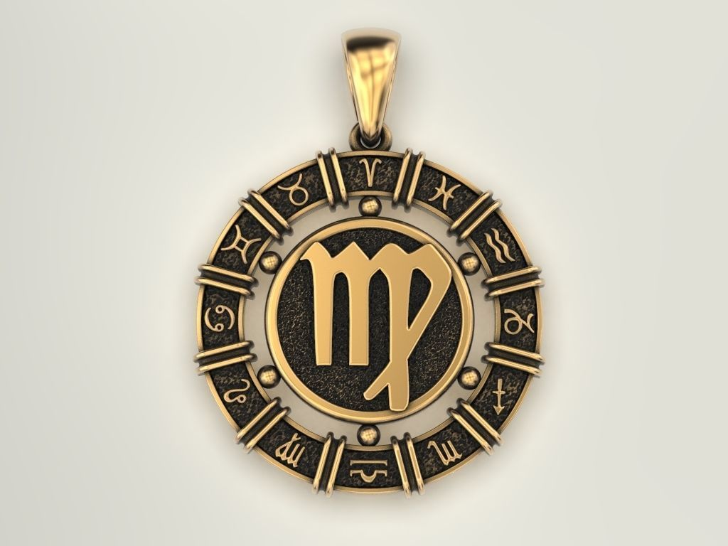 12 Zodiac Signs Horoscope Charm Pendant 2 3D print model_7