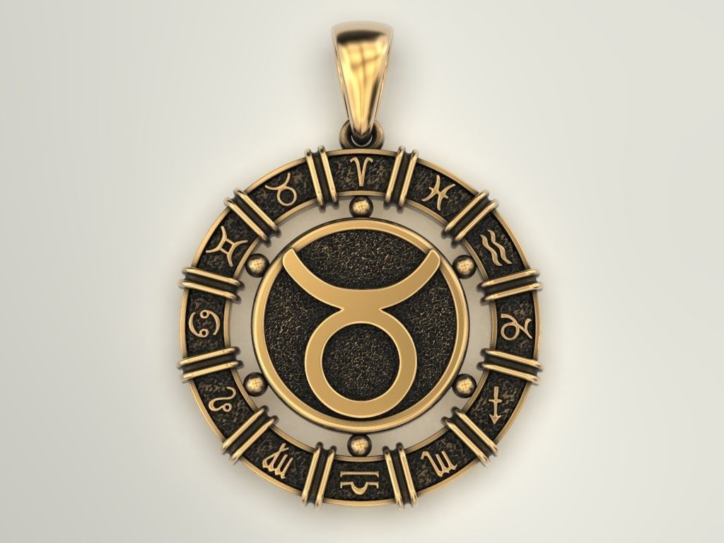 12 Zodiac Signs Horoscope Charm Pendant 2 3D print model_11