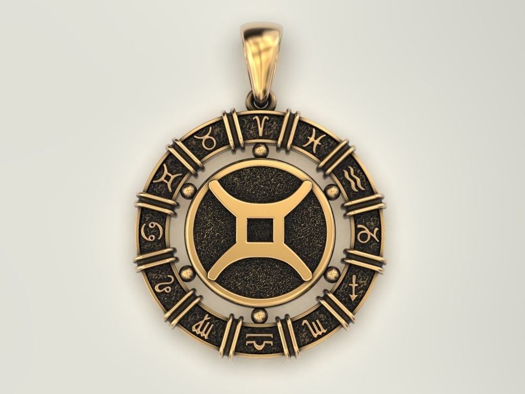 12 Zodiac Signs Horoscope Charm Pendant 2 3D print model_10