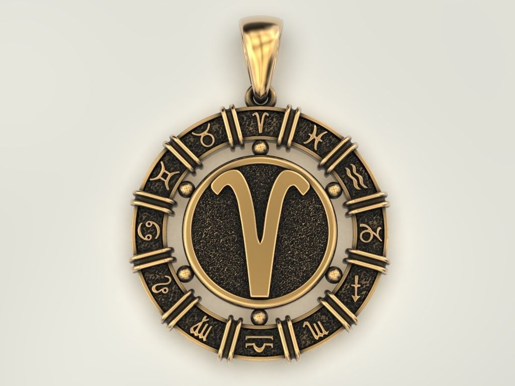 12 Zodiac Signs Horoscope Charm Pendant 2 3D print model_12