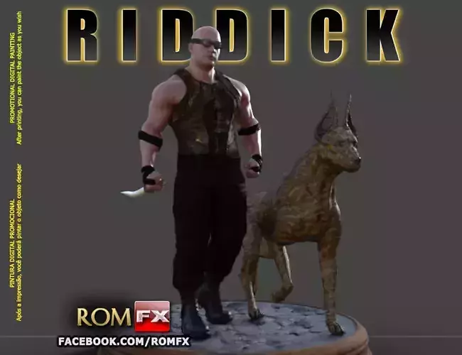 Riddick Action Figure Printable - Vin Diesel 3D print model
