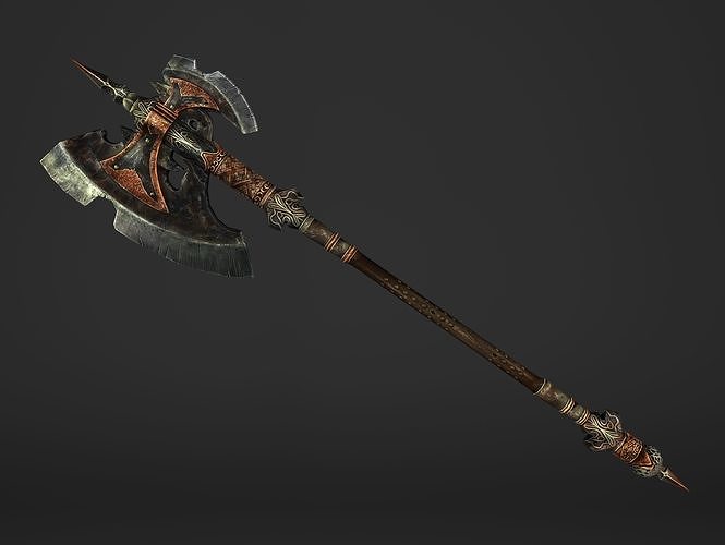 Great Spear Head Battleaxe Low-poly 3D model