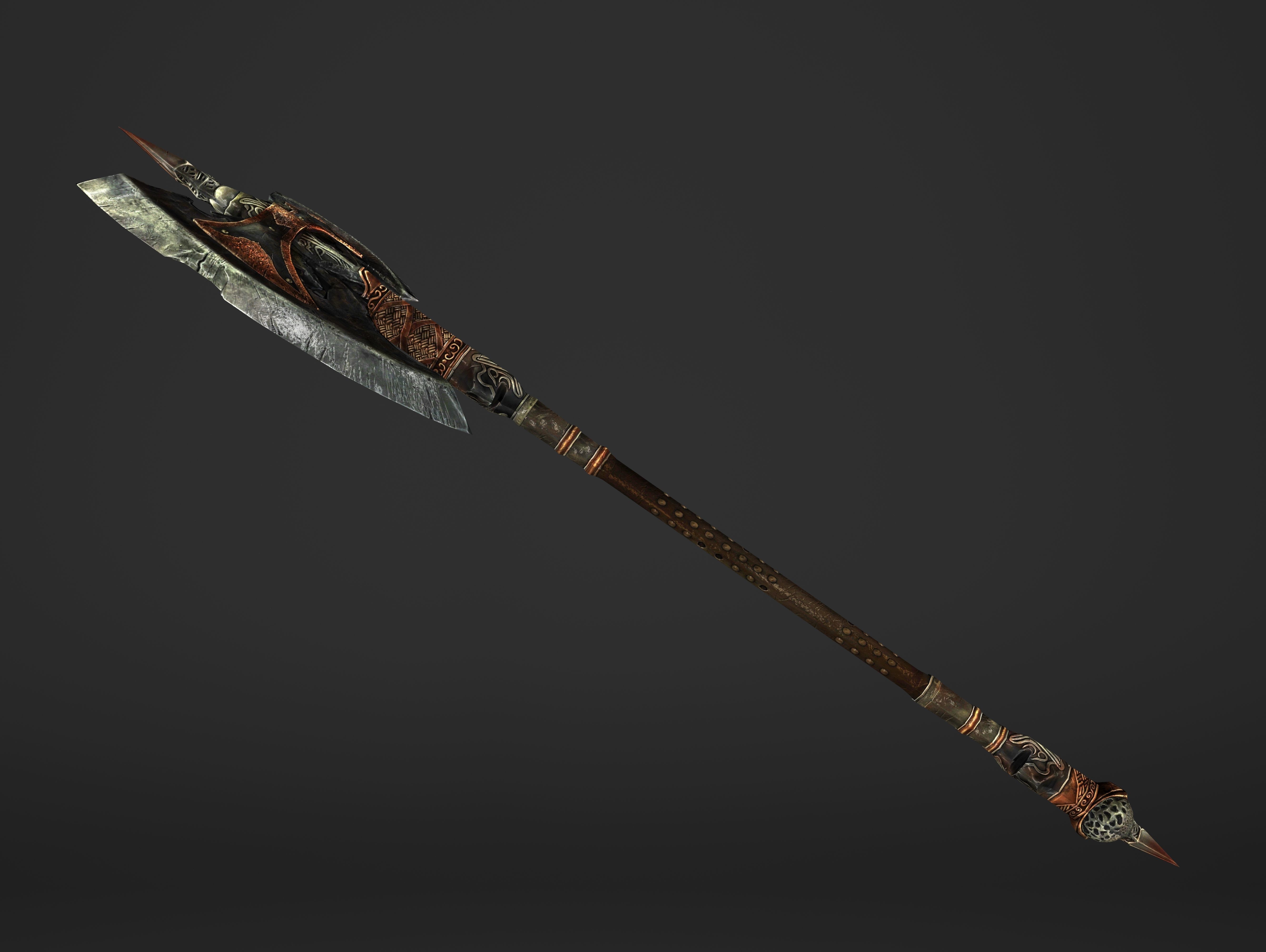 Great Spear Head Battleaxe Low-poly 3D model_4