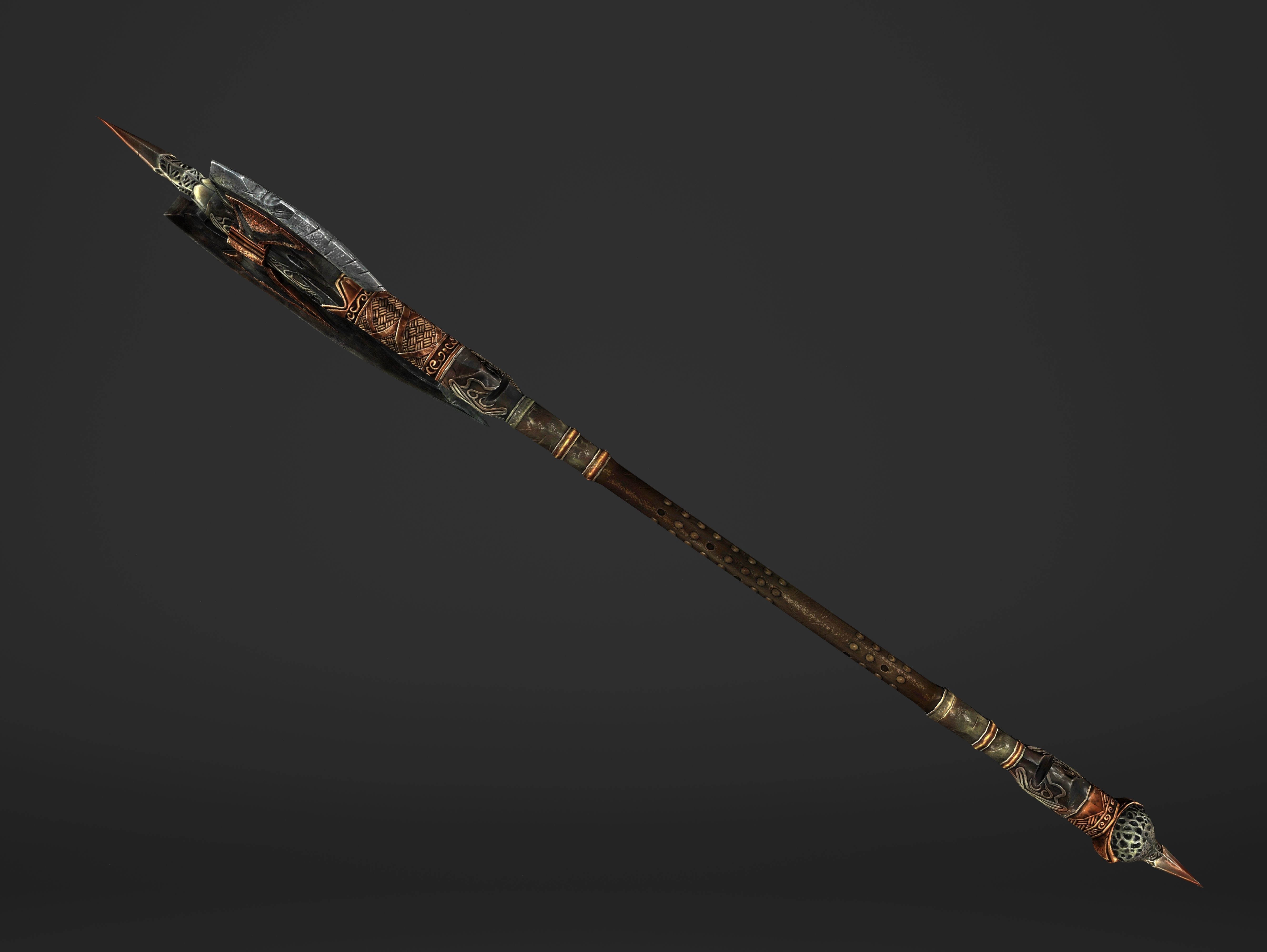Great Spear Head Battleaxe Low-poly 3D model_16