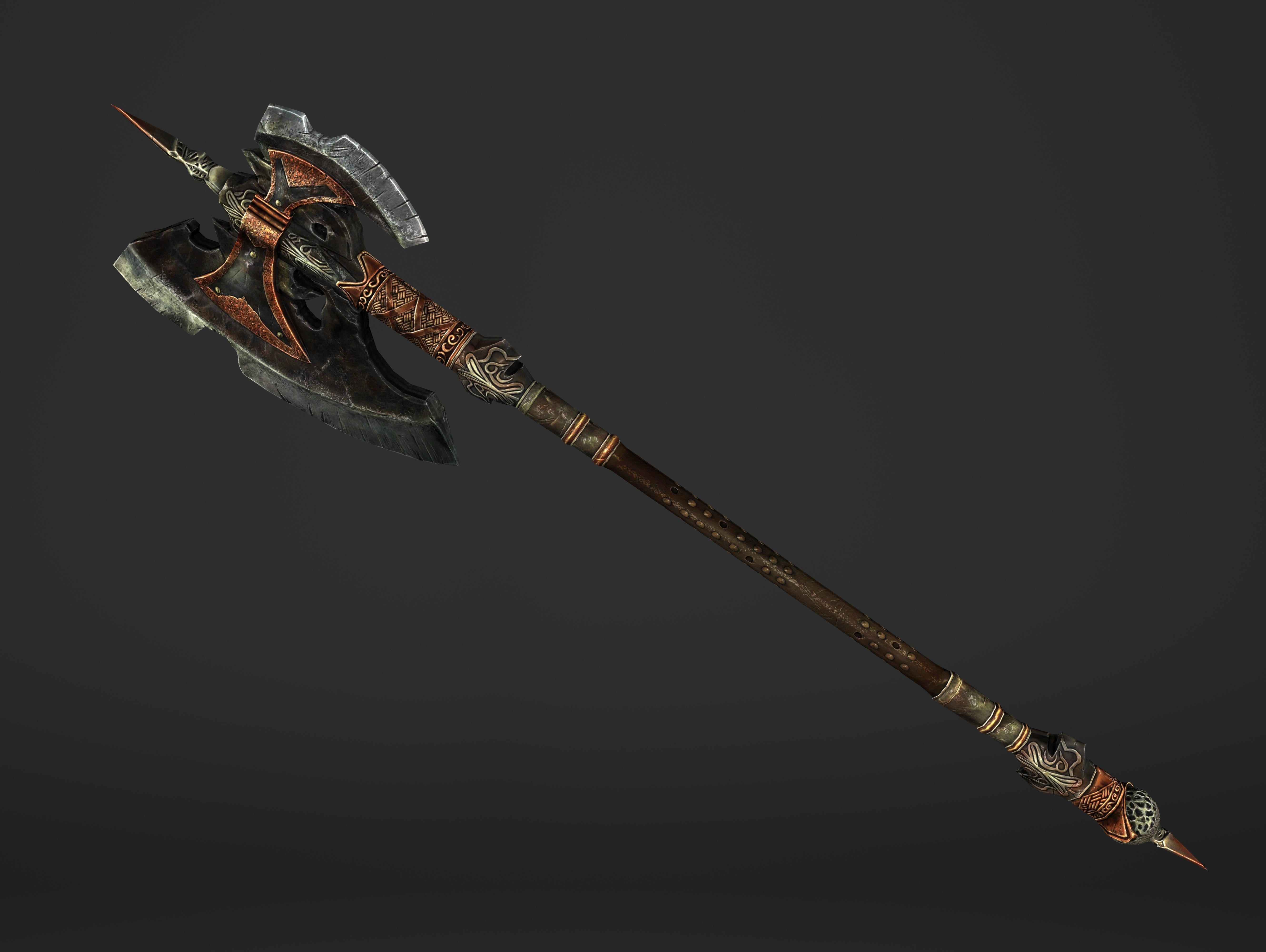 Great Spear Head Battleaxe Low-poly 3D model_18