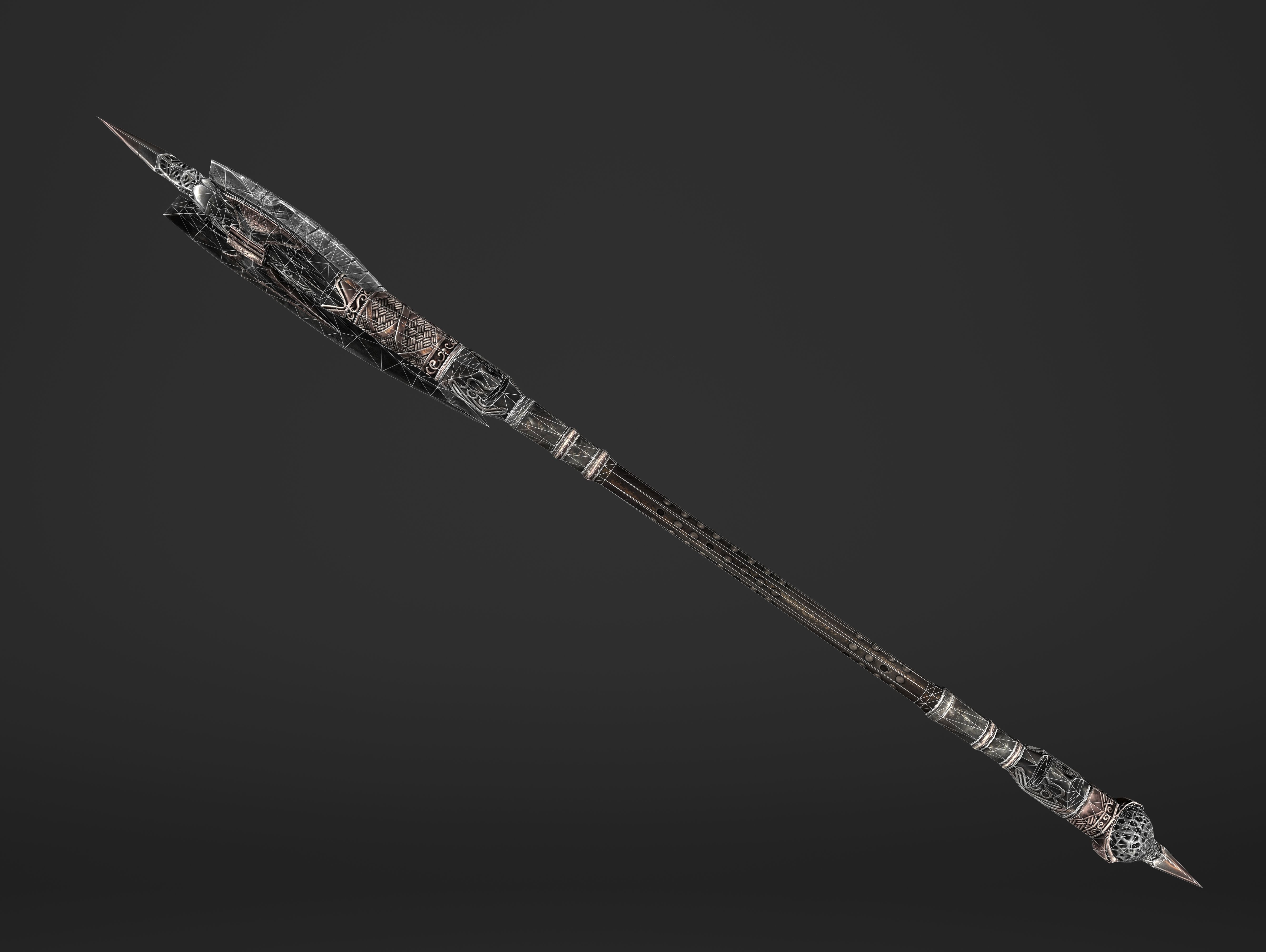 Great Spear Head Battleaxe Low-poly 3D model_17