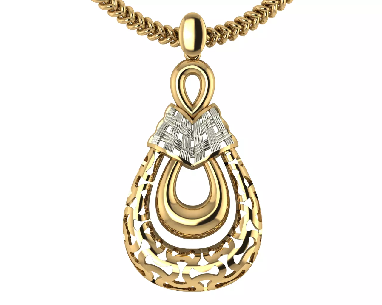 Gold Necklace 3D model_0