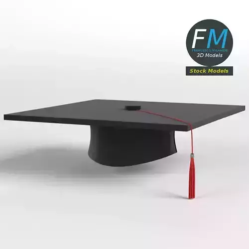Square academic cap 3D model