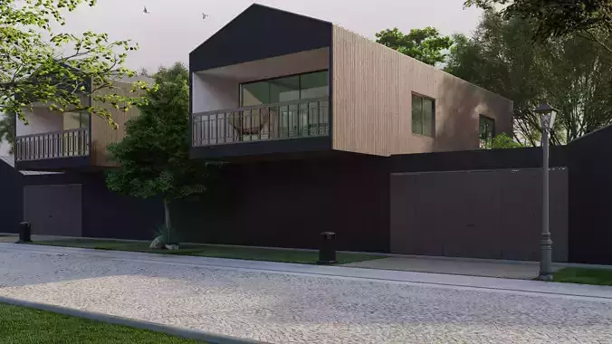  Wood Villa Exterior Scene