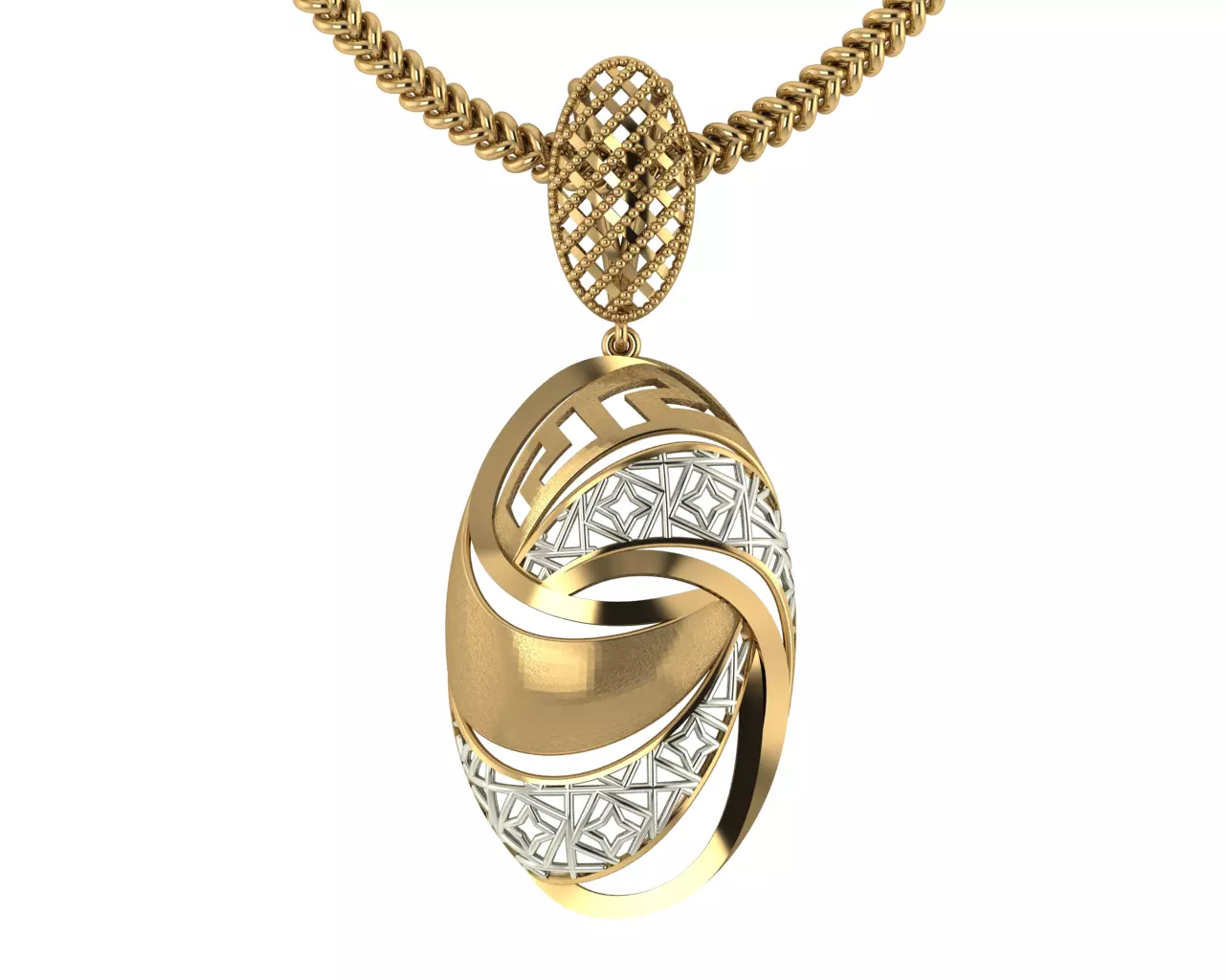Gold Necklace 3D model_0