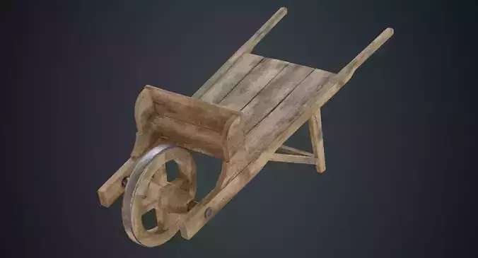 Wheelbarrow 2A Low-poly 3D model