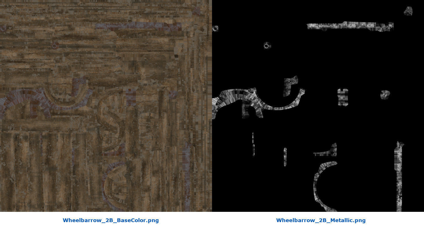 Wheelbarrow 2B Low-poly 3D model_8