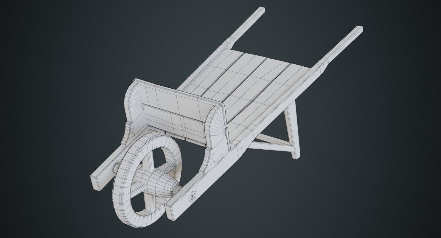 Wheelbarrow 2B Low-poly 3D model_6