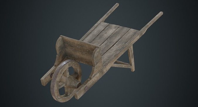 Wheelbarrow 2B Low-poly 3D model