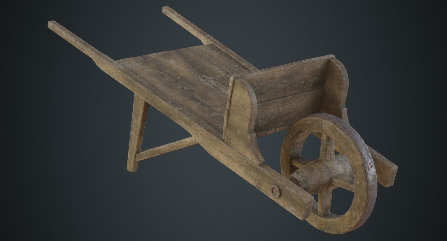 Wheelbarrow 2B Low-poly 3D model_1