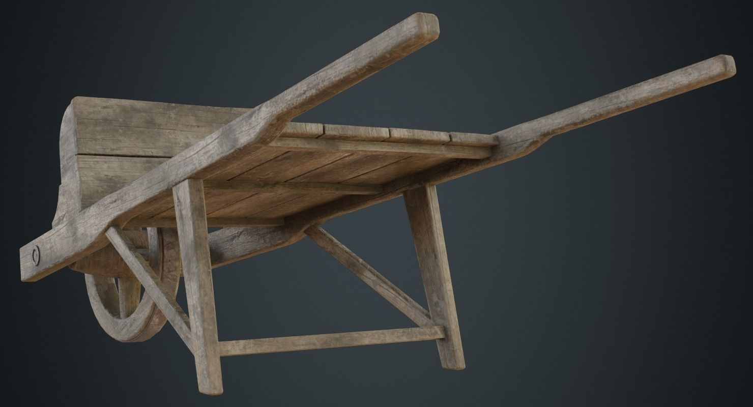 Wheelbarrow 2B Low-poly 3D model_3