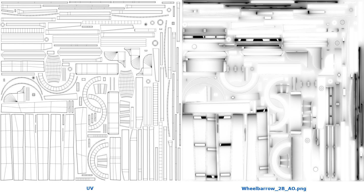 Wheelbarrow 2B Low-poly 3D model_7