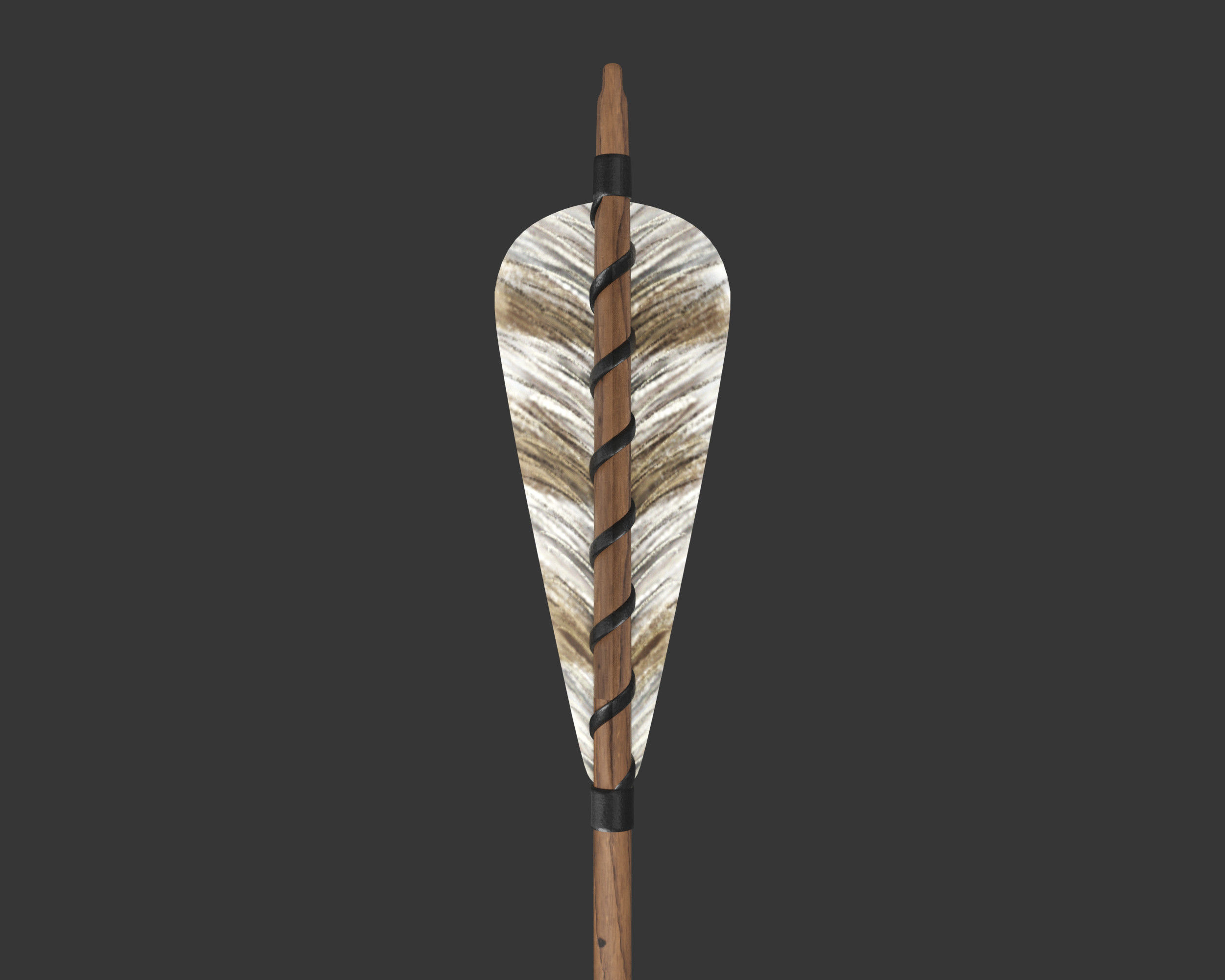 Medieval Elegant Weapon Bow and Arrow Low-poly 3D model_19