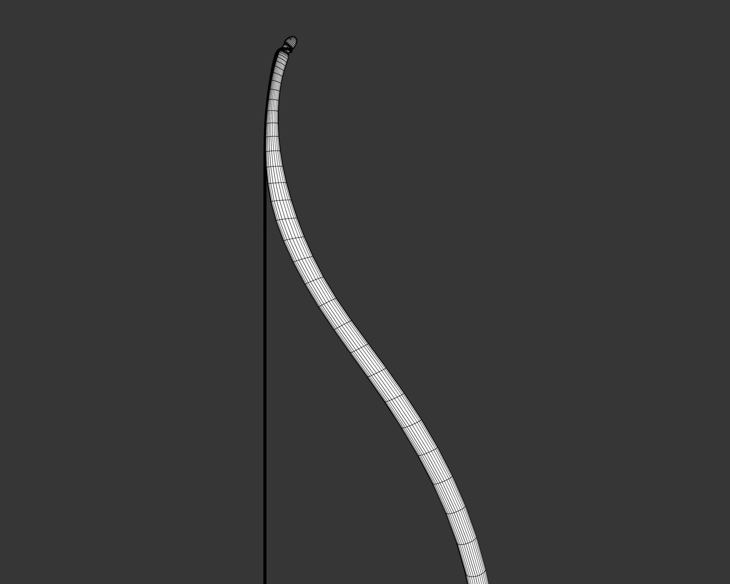 Medieval Elegant Weapon Bow and Arrow Low-poly 3D model_14