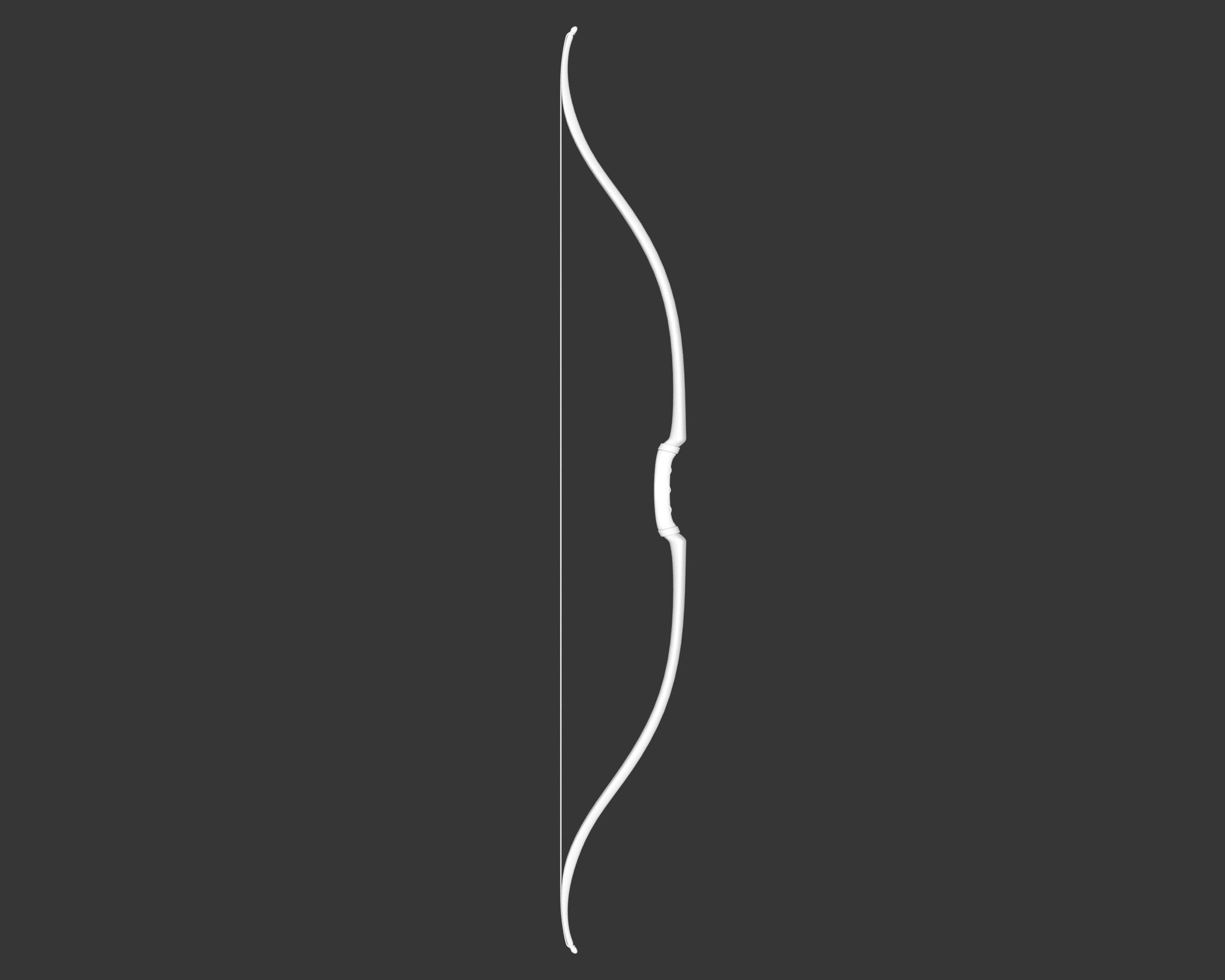 Medieval Elegant Weapon Bow and Arrow Low-poly 3D model_4