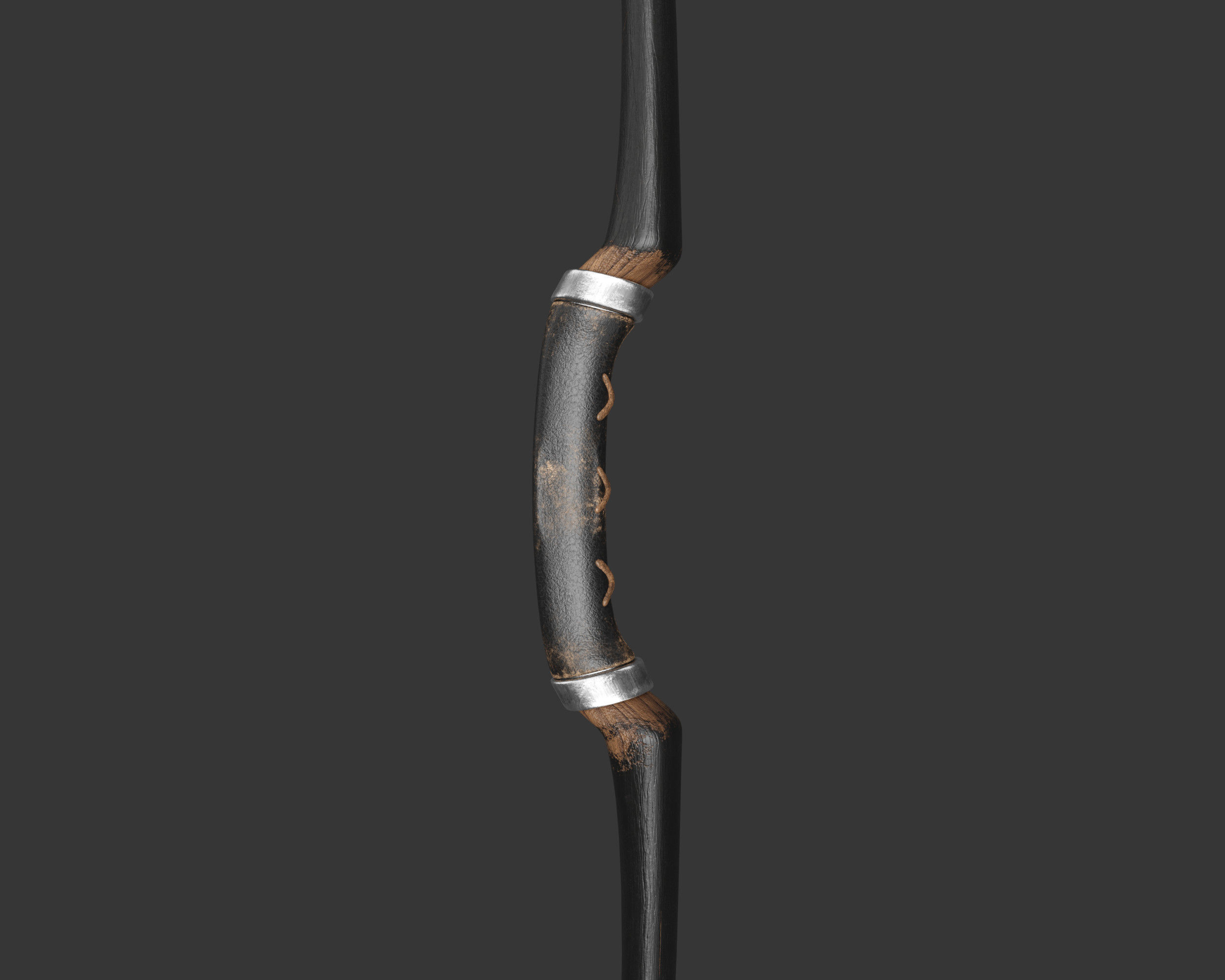 Medieval Elegant Weapon Bow and Arrow Low-poly 3D model_9