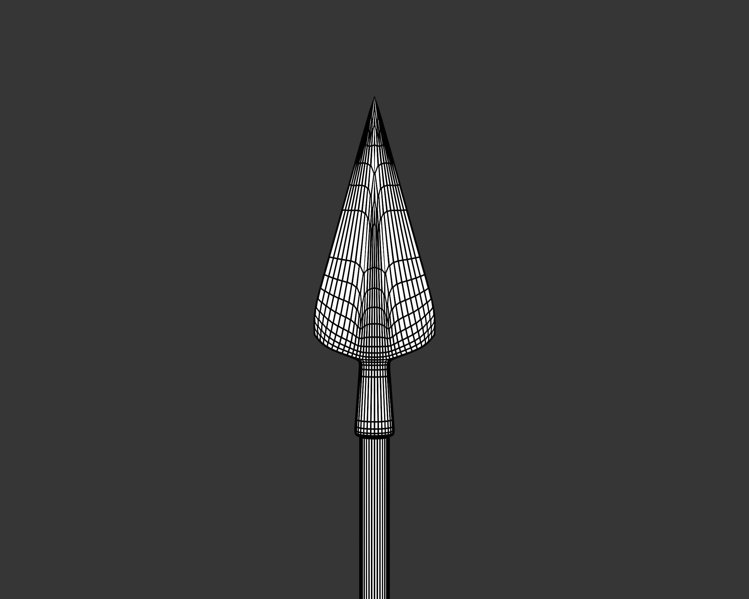 Medieval Elegant Weapon Bow and Arrow Low-poly 3D model_18