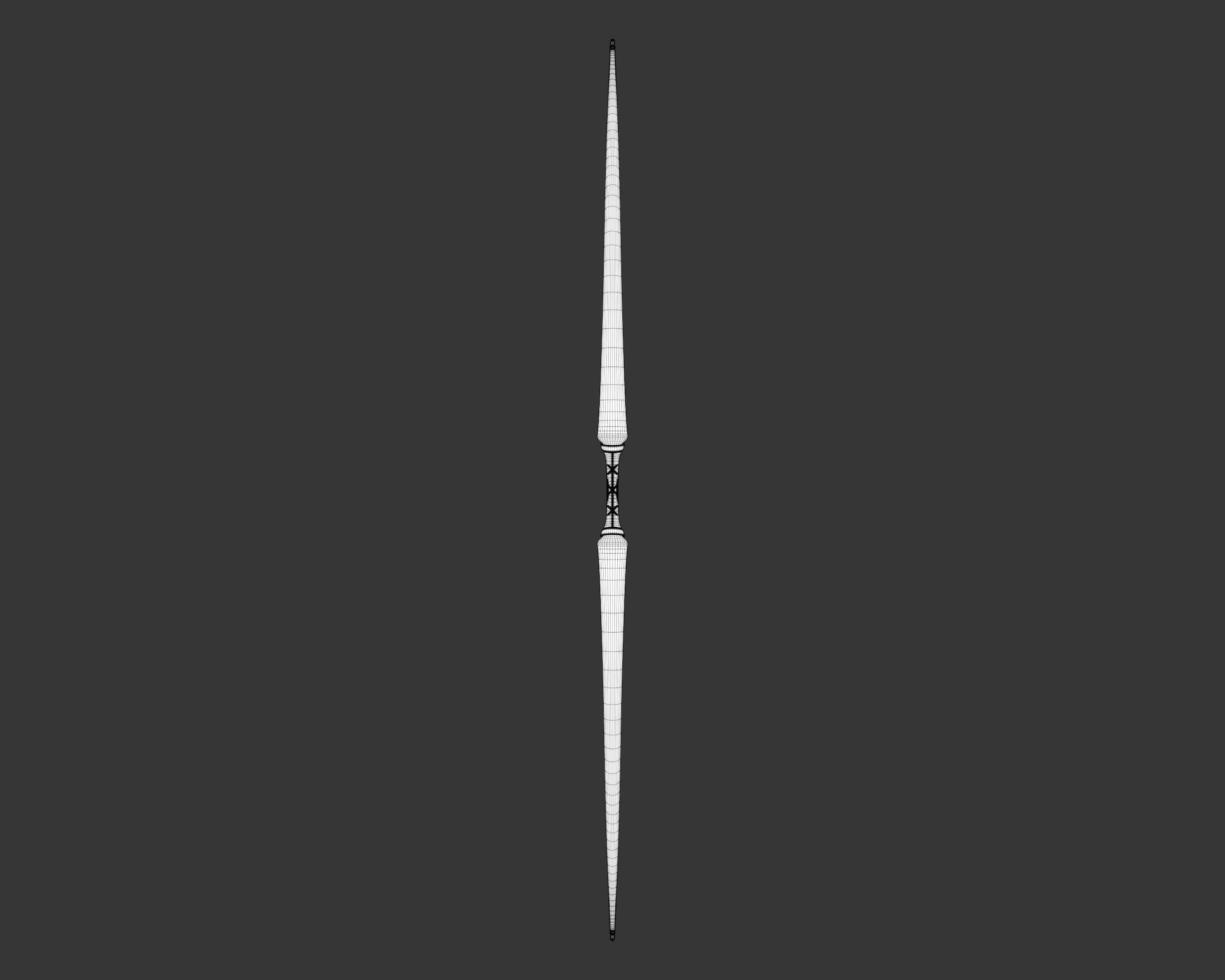 Medieval Elegant Weapon Bow and Arrow Low-poly 3D model_8
