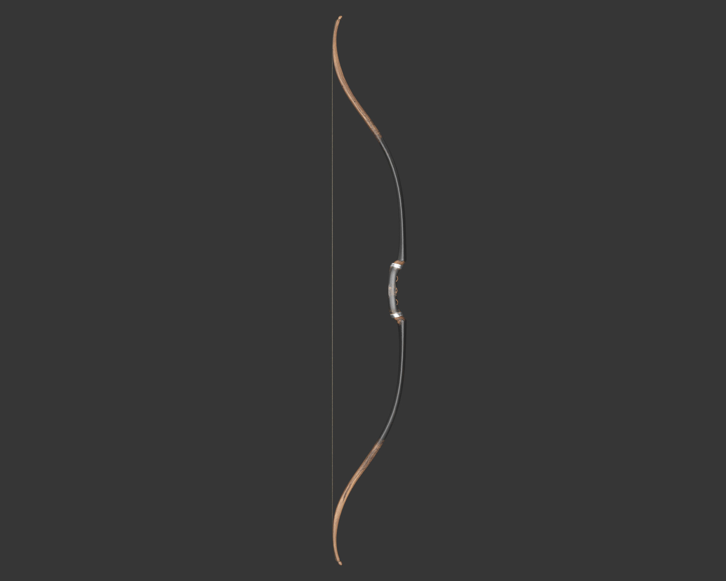 Medieval Elegant Weapon Bow and Arrow Low-poly 3D model_3