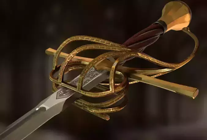 Rapier sword Low-poly 3D model