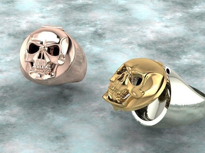 Skull ring with secret 3D print model