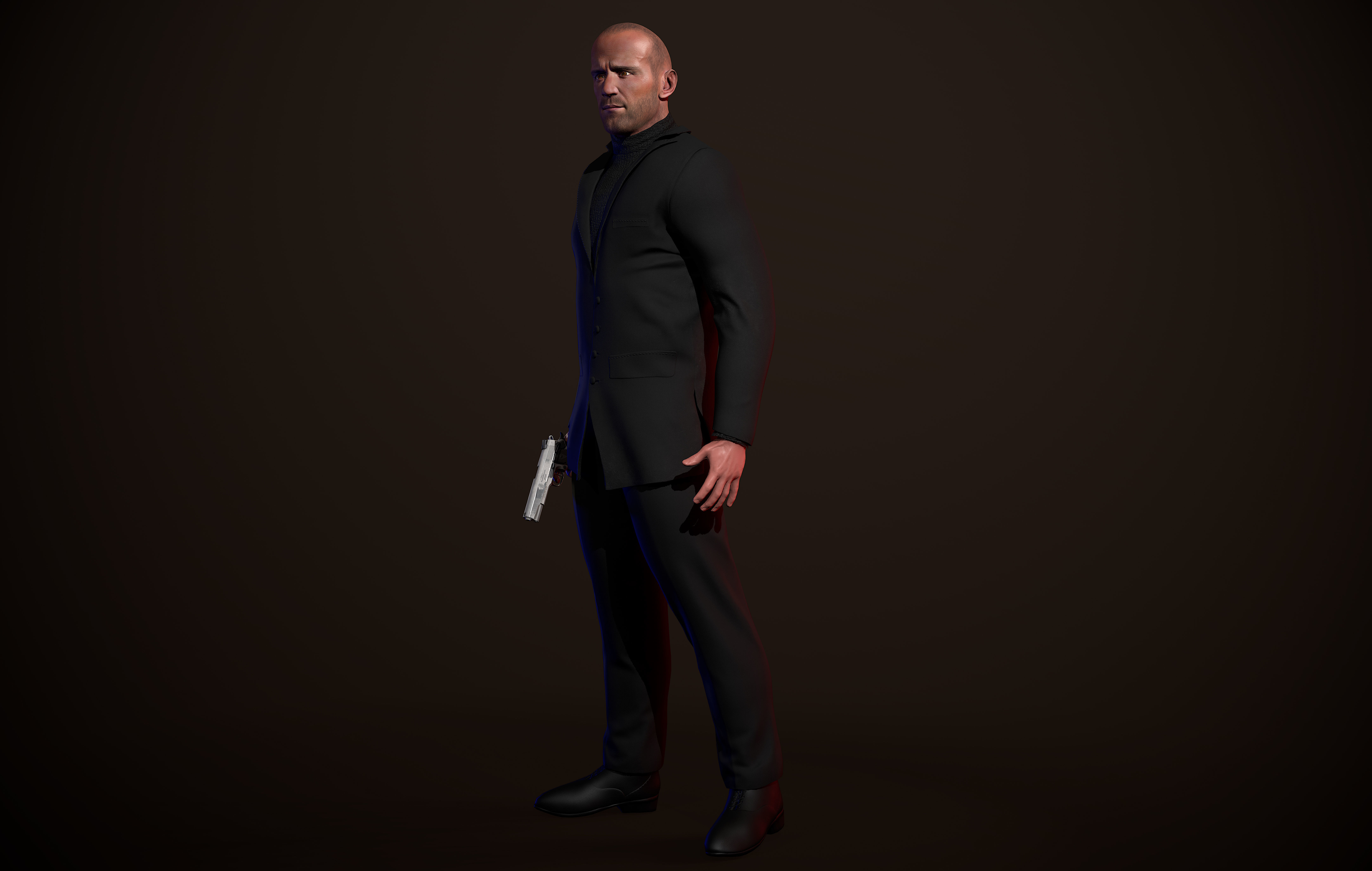 Jason Statham - Realtime for Game Low-poly 3D model_6