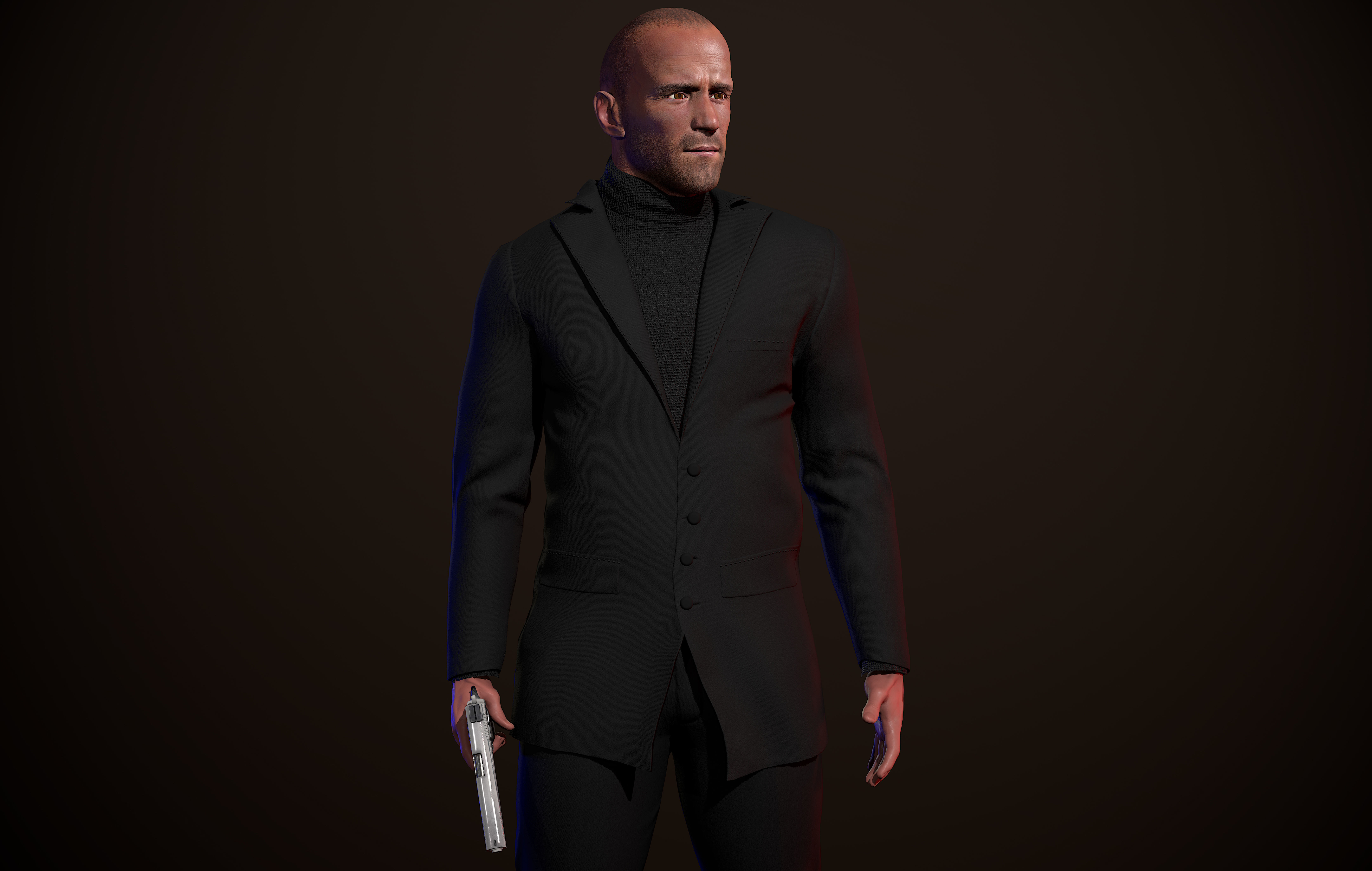 Jason Statham - Realtime for Game Low-poly 3D model_2