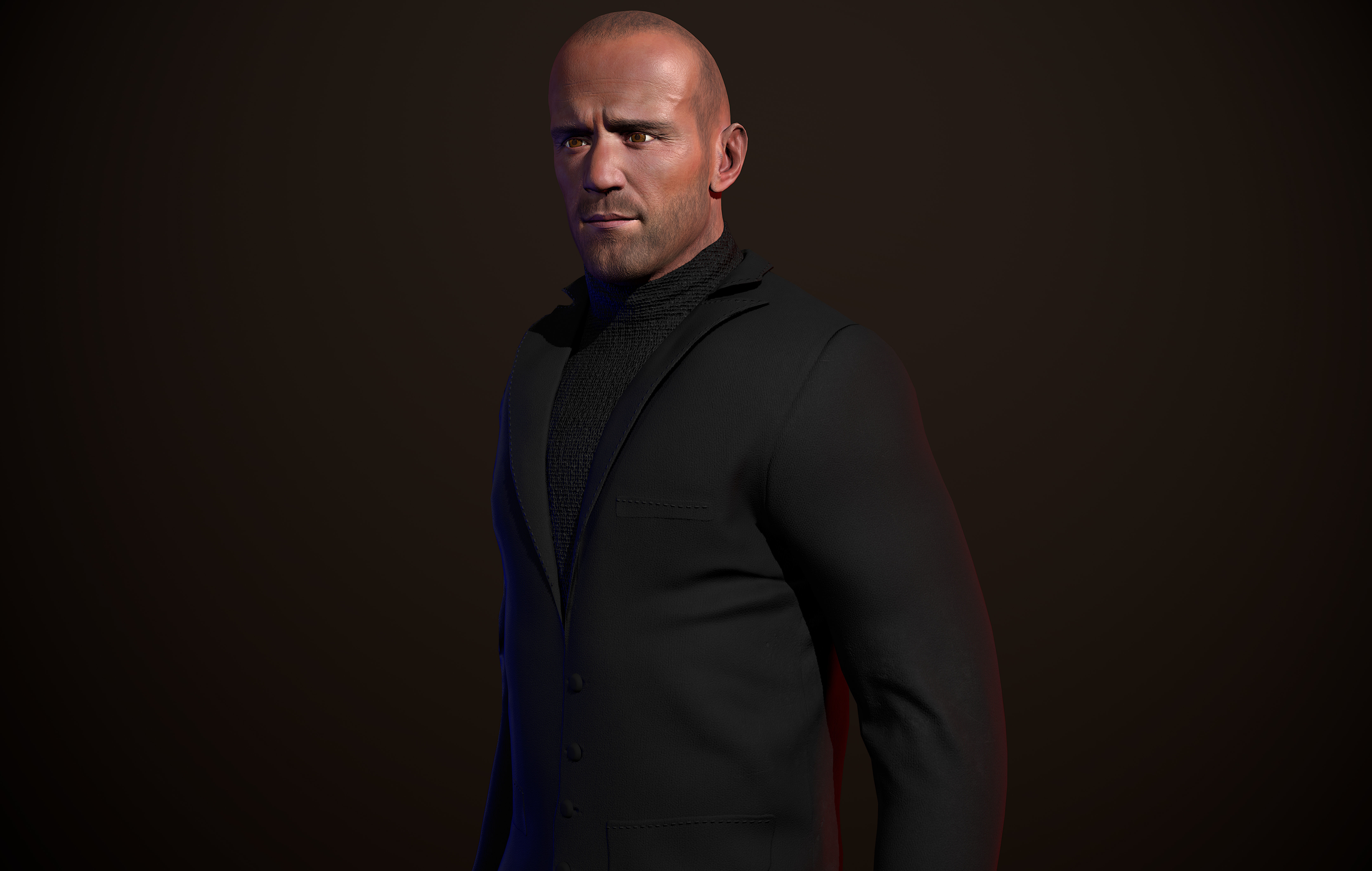 Jason Statham - Realtime for Game Low-poly 3D model_7