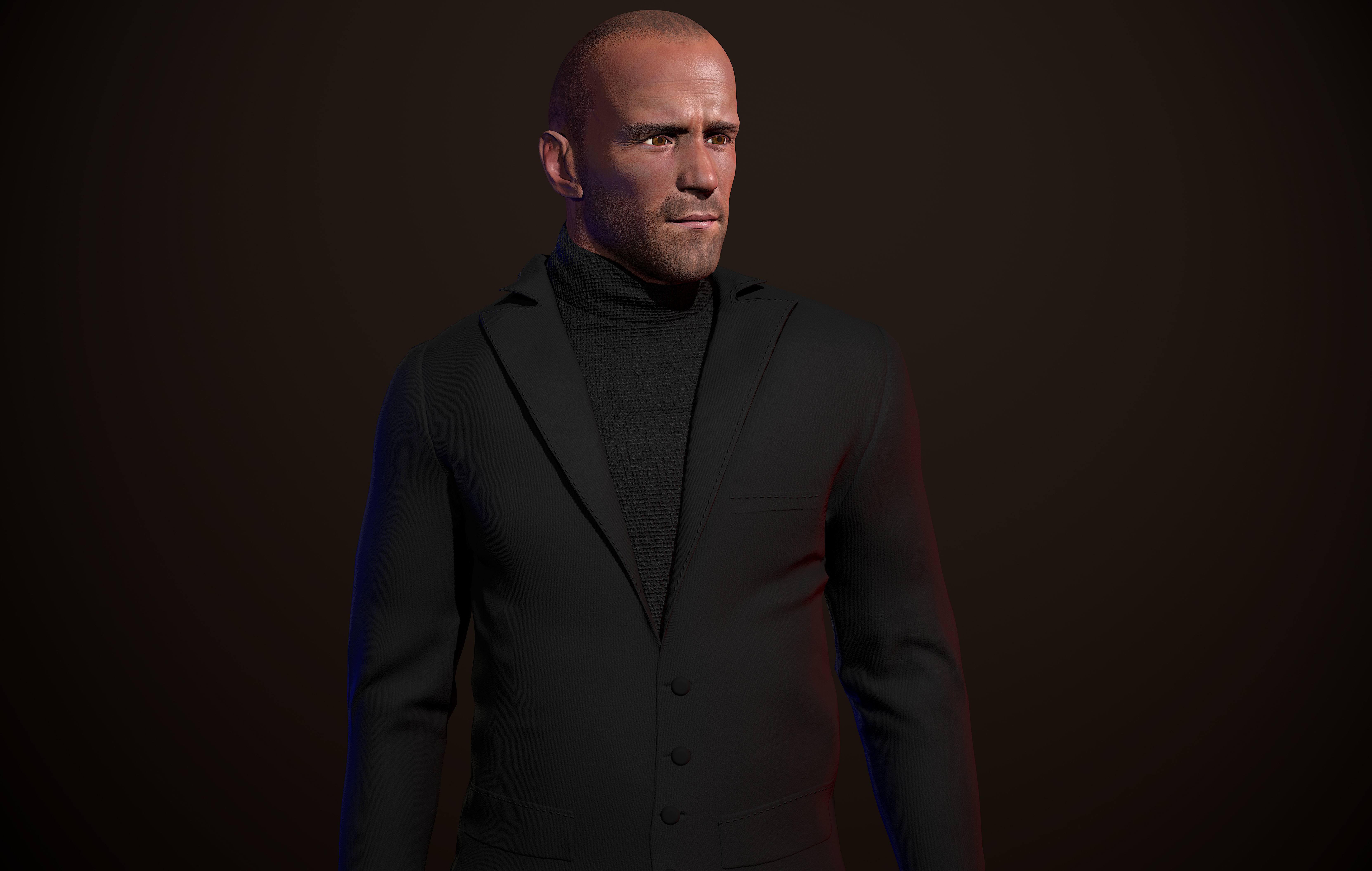 Jason Statham - Realtime for Game Low-poly 3D model_3