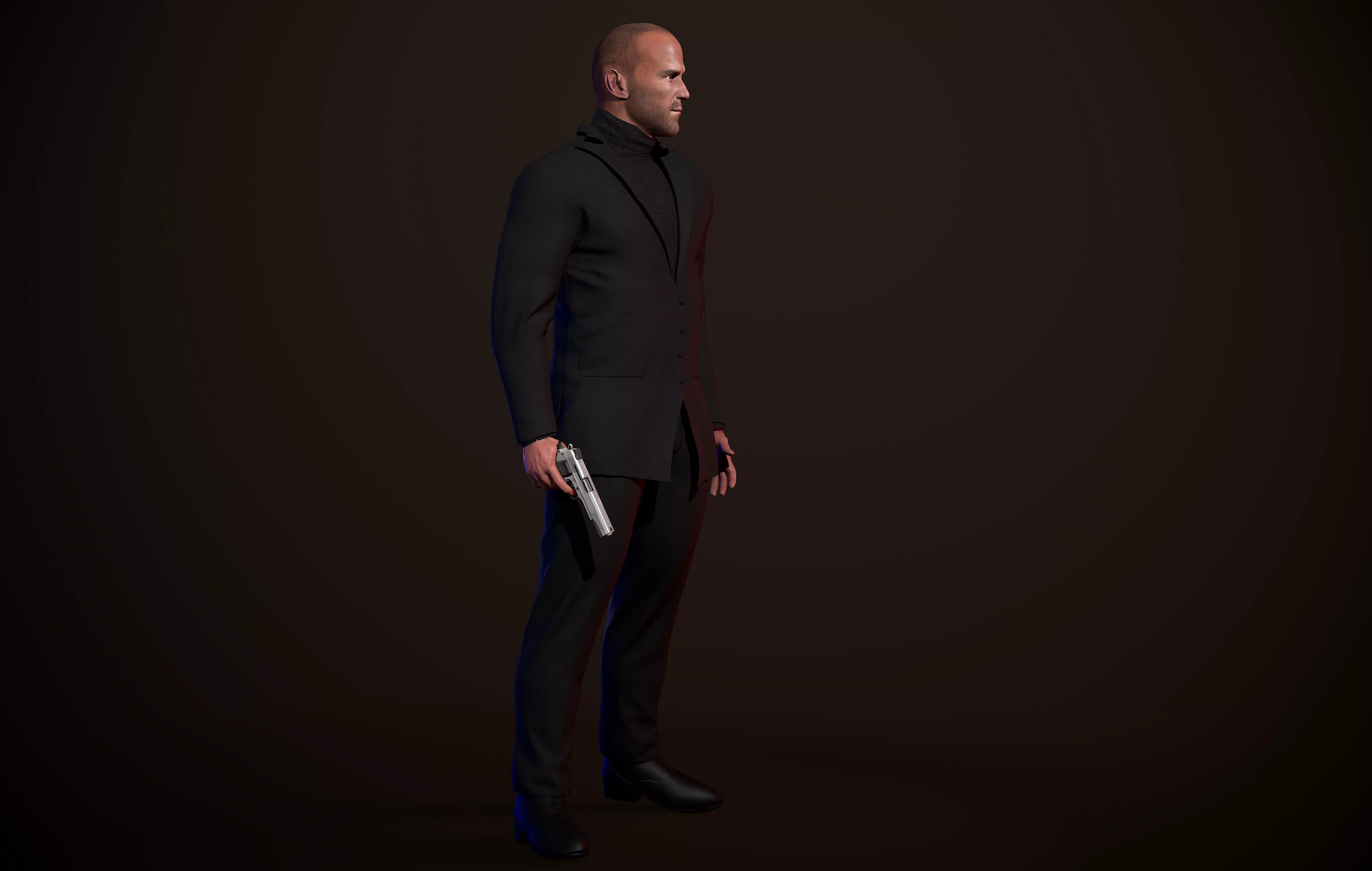 Jason Statham - Realtime for Game Low-poly 3D model_0