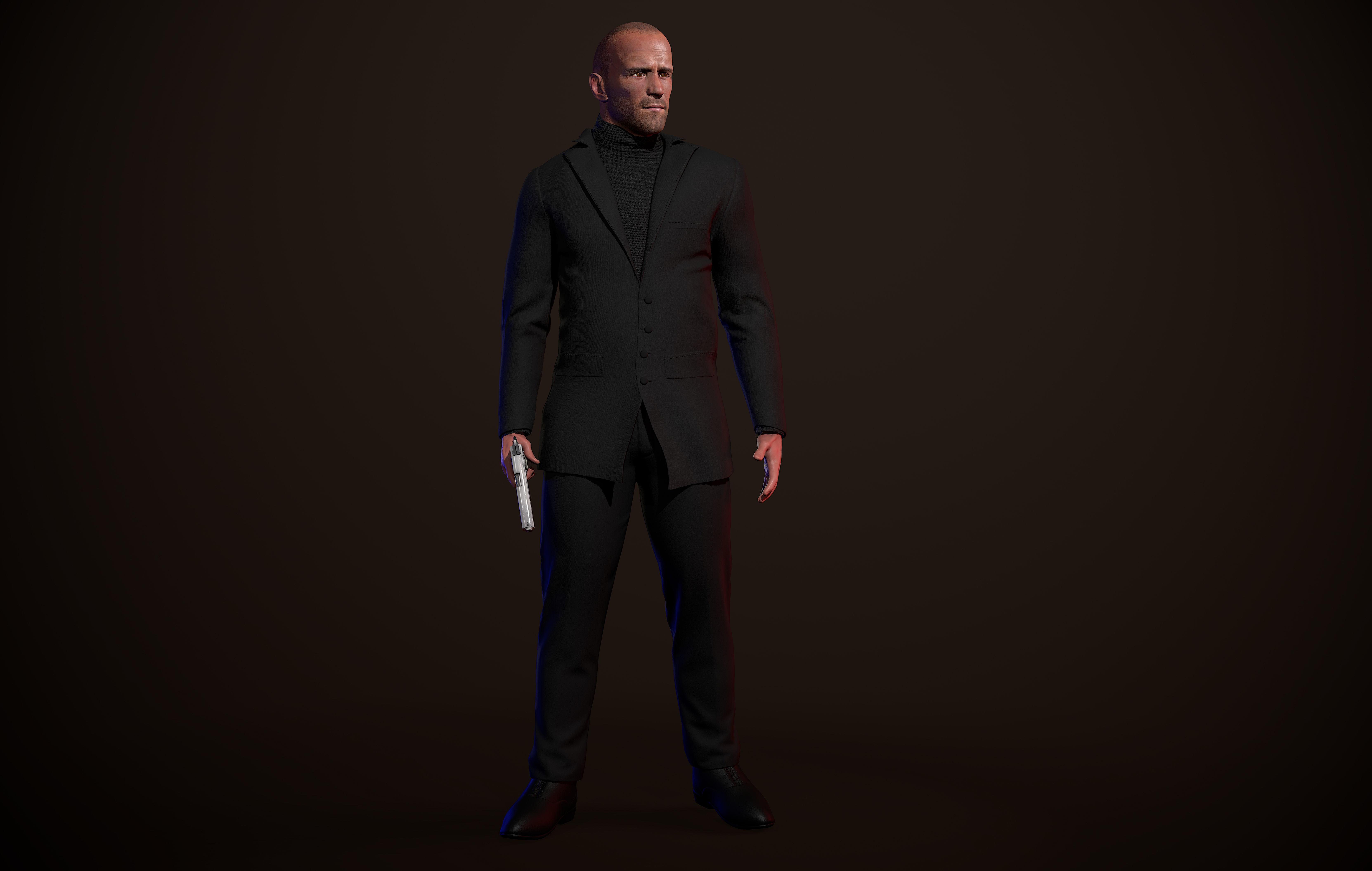 Jason Statham - Realtime for Game Low-poly 3D model_4