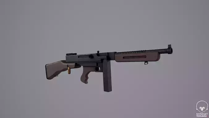 WW2 Machine Gun Low-poly 3D model